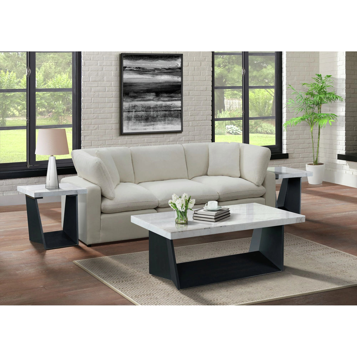 Beckley Coffee Table Complete in Marble Top