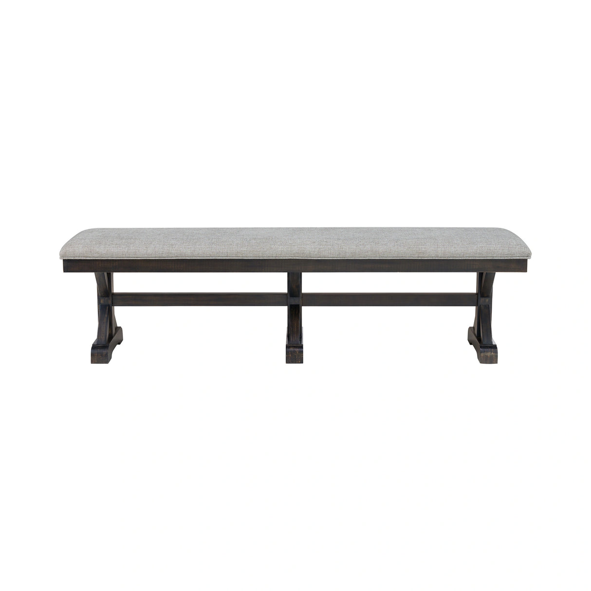 Montrose Dining Bench with Light Grey Fabric in Espresso
