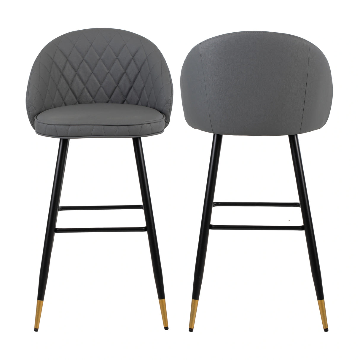 Oliver Gray Vegan Leather Bar Chair (2 Per Carton)