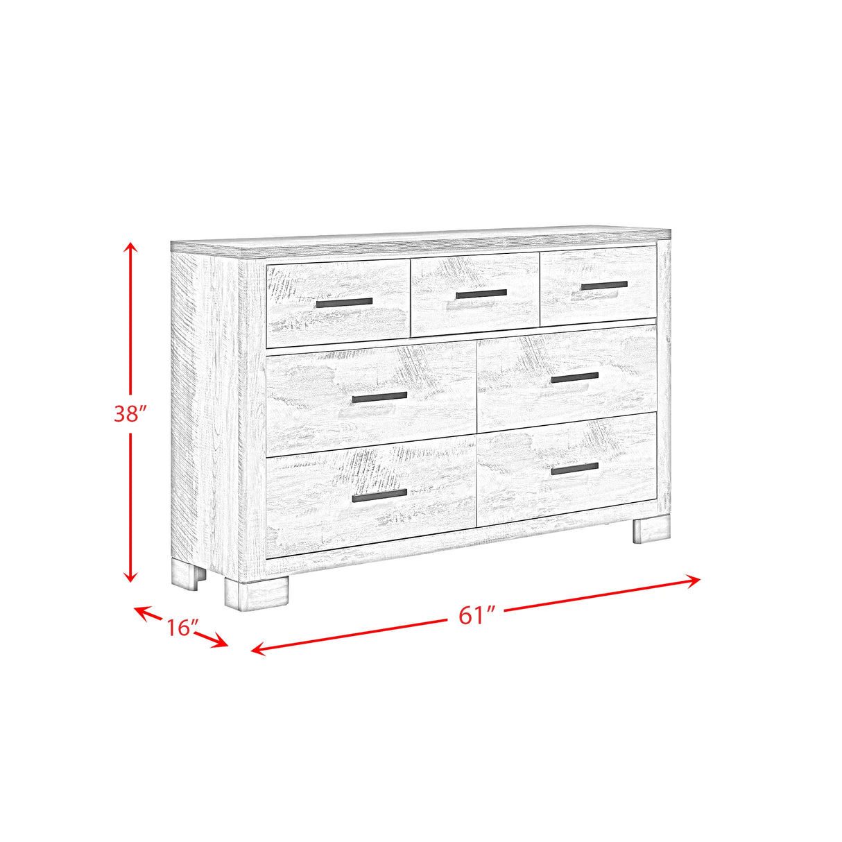 Millers Cove Dresser Two-Tone Grey (Sturdy)