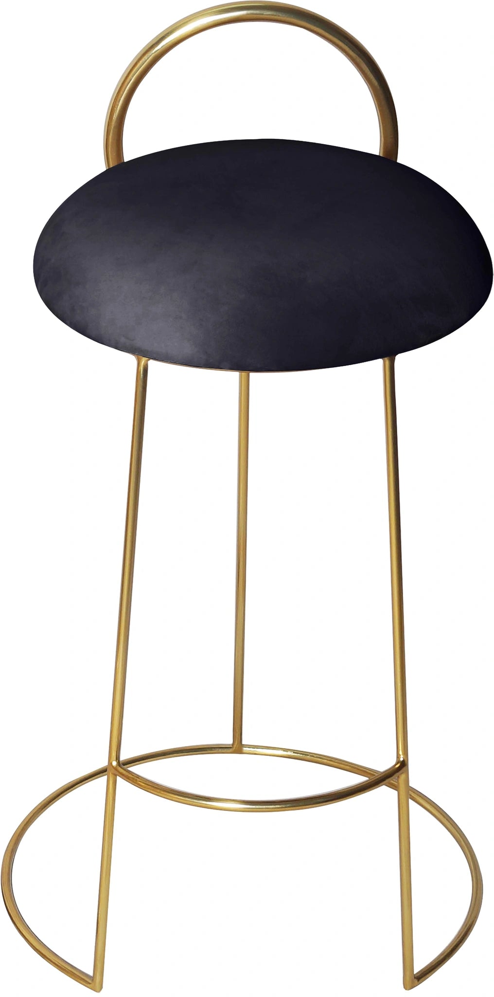Ring Black Velvet Counter Stool