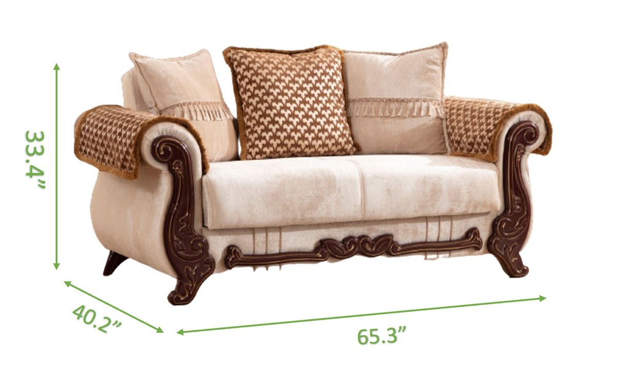 Galaxy Home Carmen Loveseat in Beige