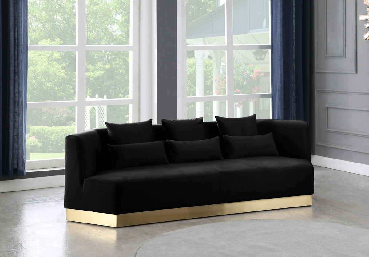 Marquis Black Velvet Sofa