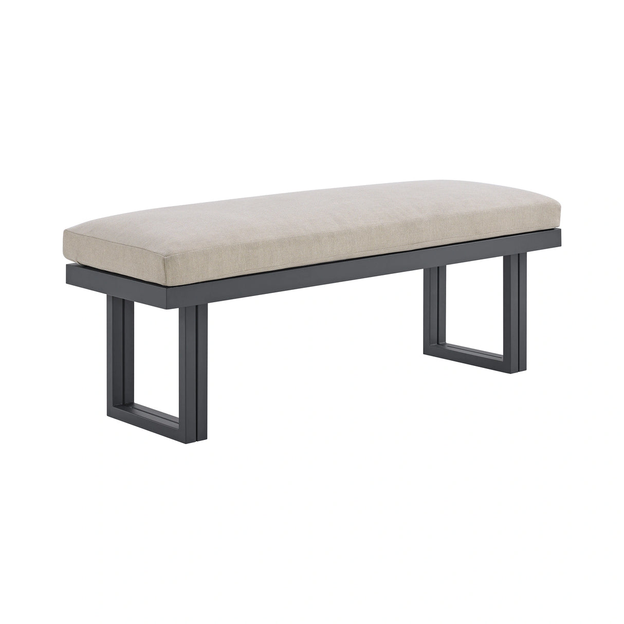 Playa Dining Bench - Dark Grey and Olefin Beige