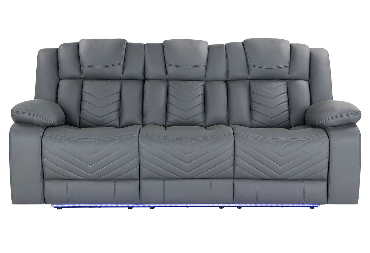 U7068 Grey 10 Pwr Rec Sofa/Pwr Con Rec Loveseat with LED