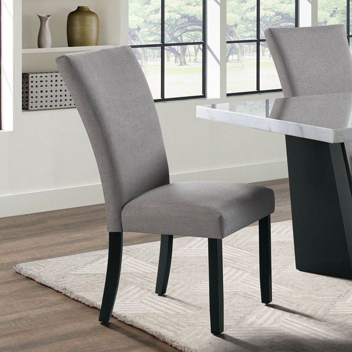 Elements International Beckley Side Chair (Set of 2) in Grey