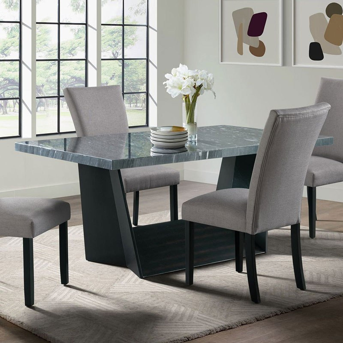 Elements International Beckley Dining Table in DarkC