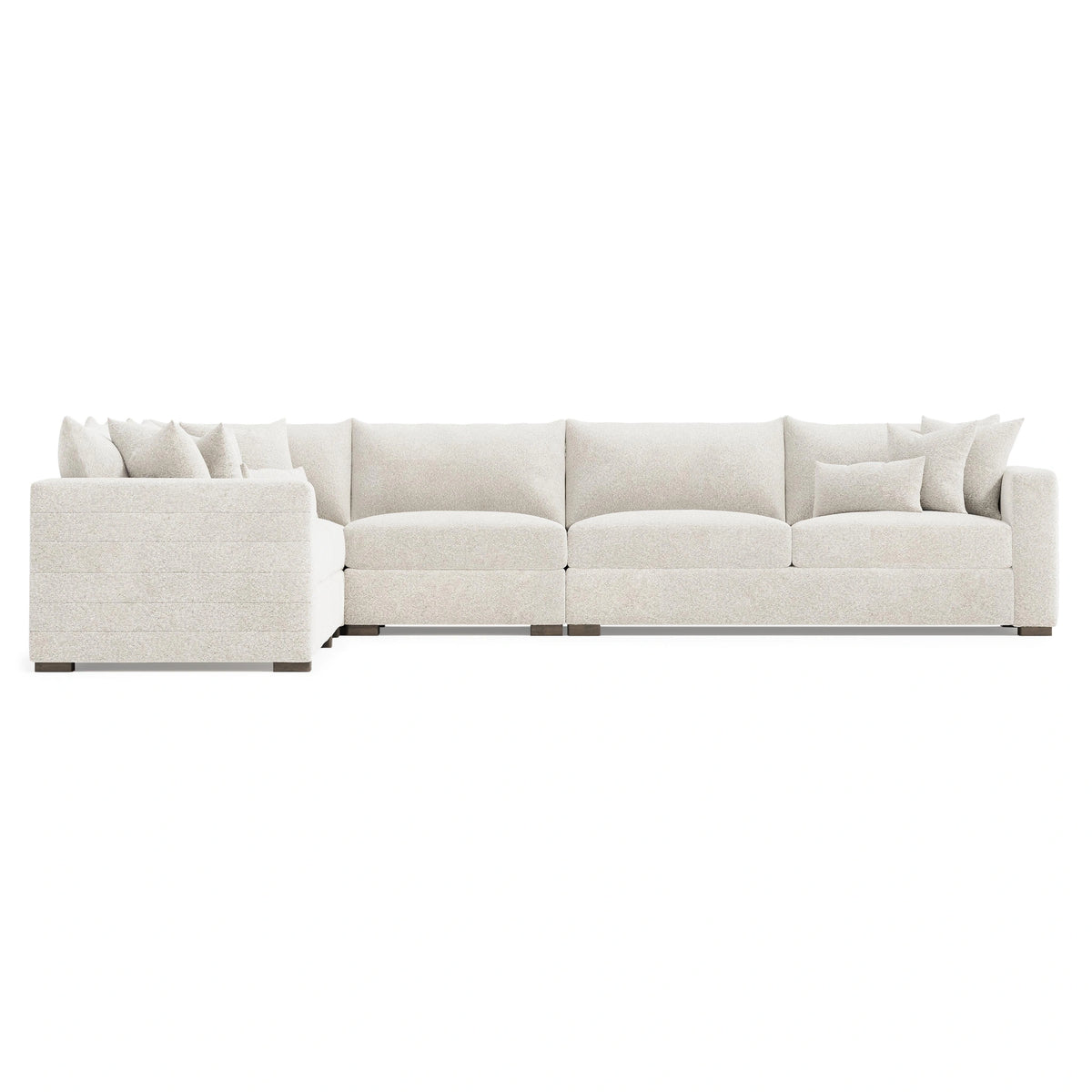 Helena Fabric Sectional Wood Foot