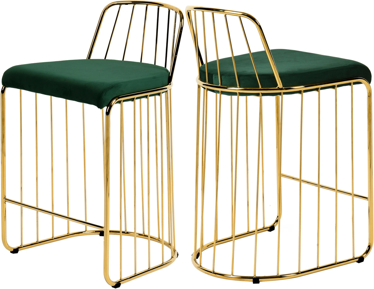 Gio Green Velvet Stool