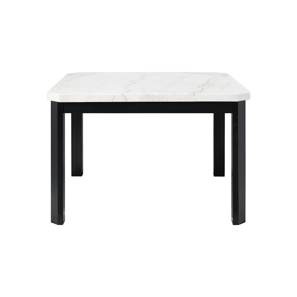 Elements International Francesca Counter Height Dining Table in White and Black