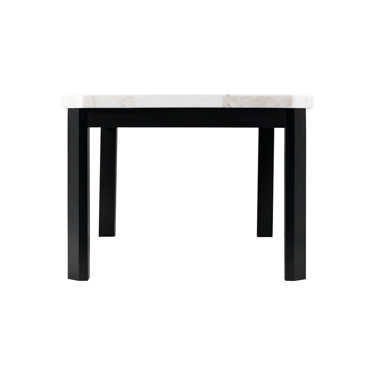 Elements International Francesca Rectangular Dining Table in White and Black