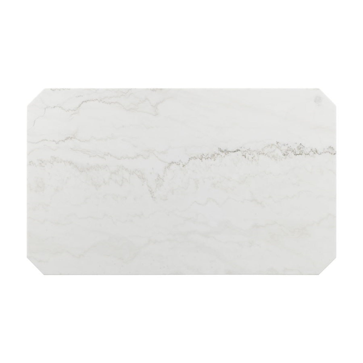 Elements International Francesca Rectangular Dining Table in White and Black