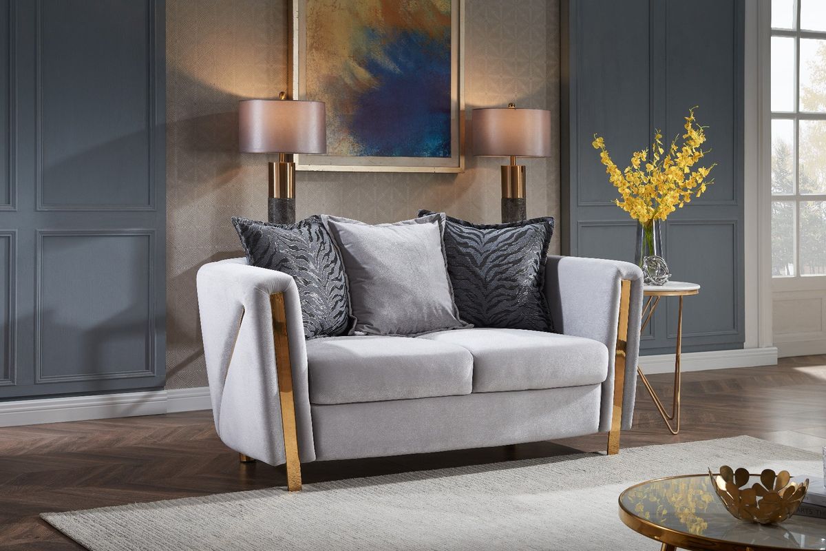 Galaxy Home Chanelle Loveseat in Gray