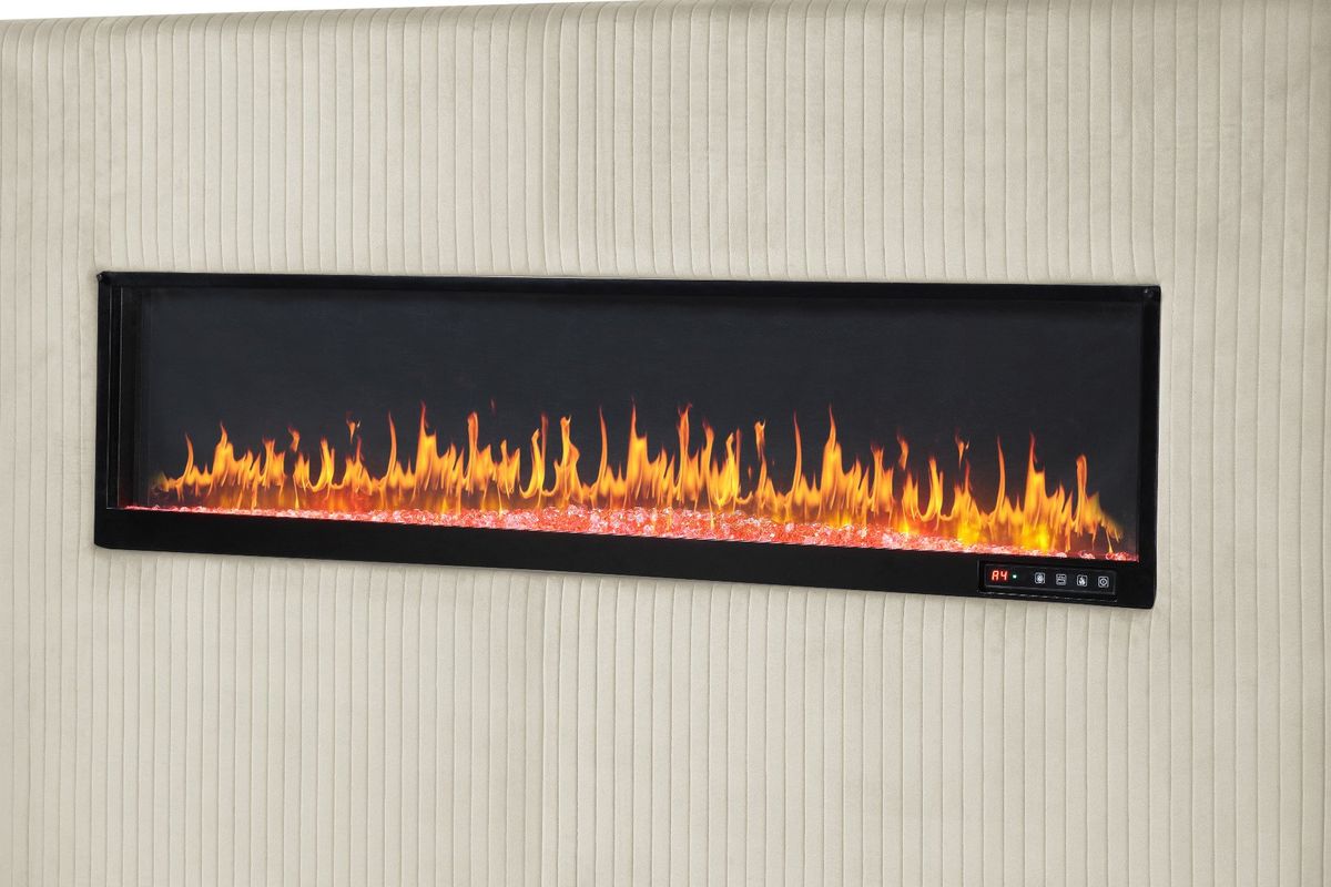 Galaxy Home Lizelle King Bed in with Ambient Lighting in Beige - galleria furniture outlet