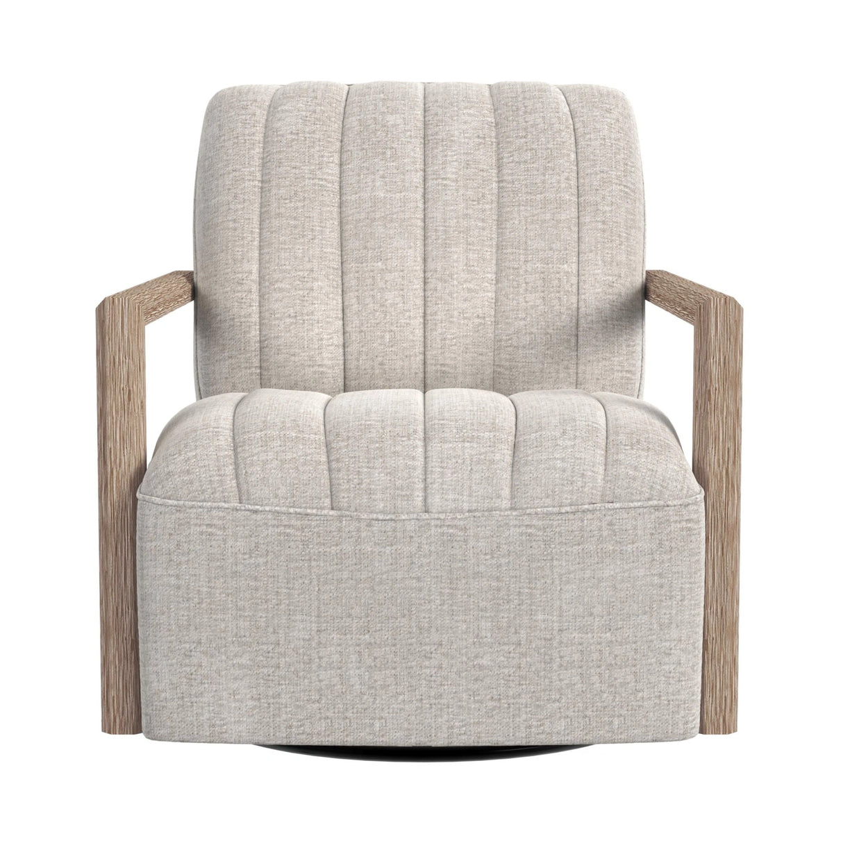 Blaze Swivel Chair in Laurence Cream with Natural Arm