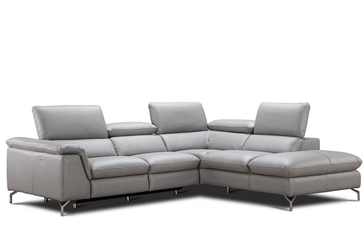 J&M Furniture Viola Right Hand Facing Chaise Sectional in Light Grey