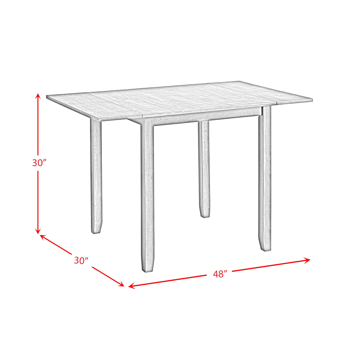 Alex 3PC Dining Set with Drop Leaf Table in Espresso