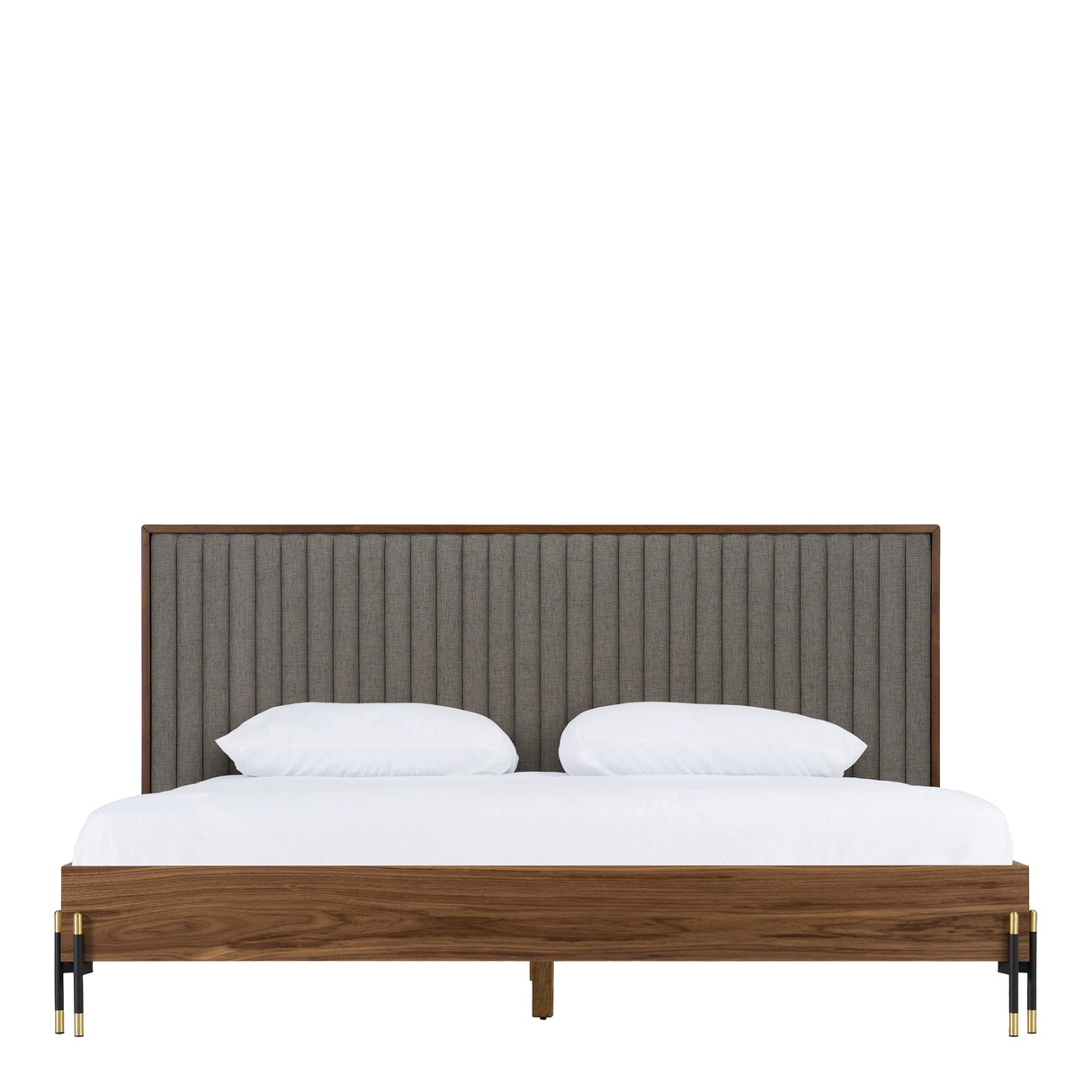 Metcalf - Mid-Century Walnut & Grey Bed