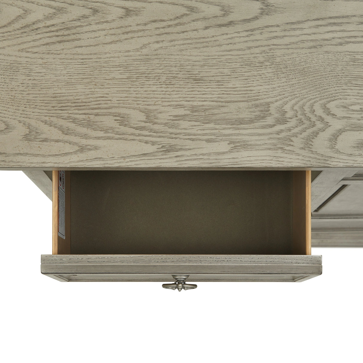 Whit-Ash Panel Bedroom Set with Door Chest in Light Grey