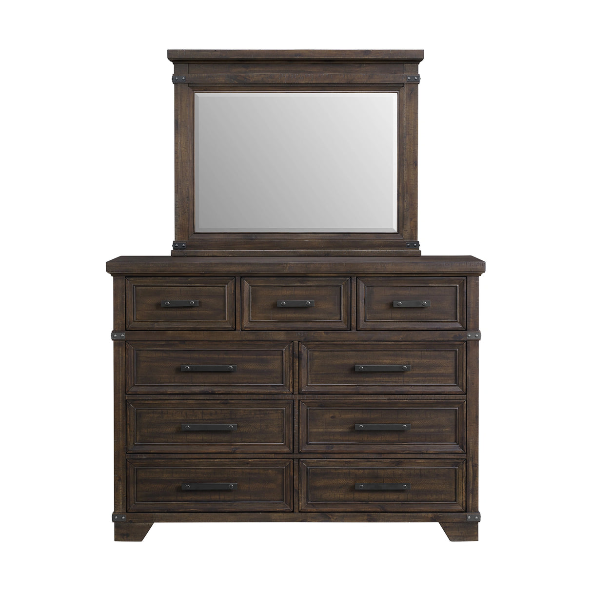 Colorado City Dresser and Mirror Set in Charcoal