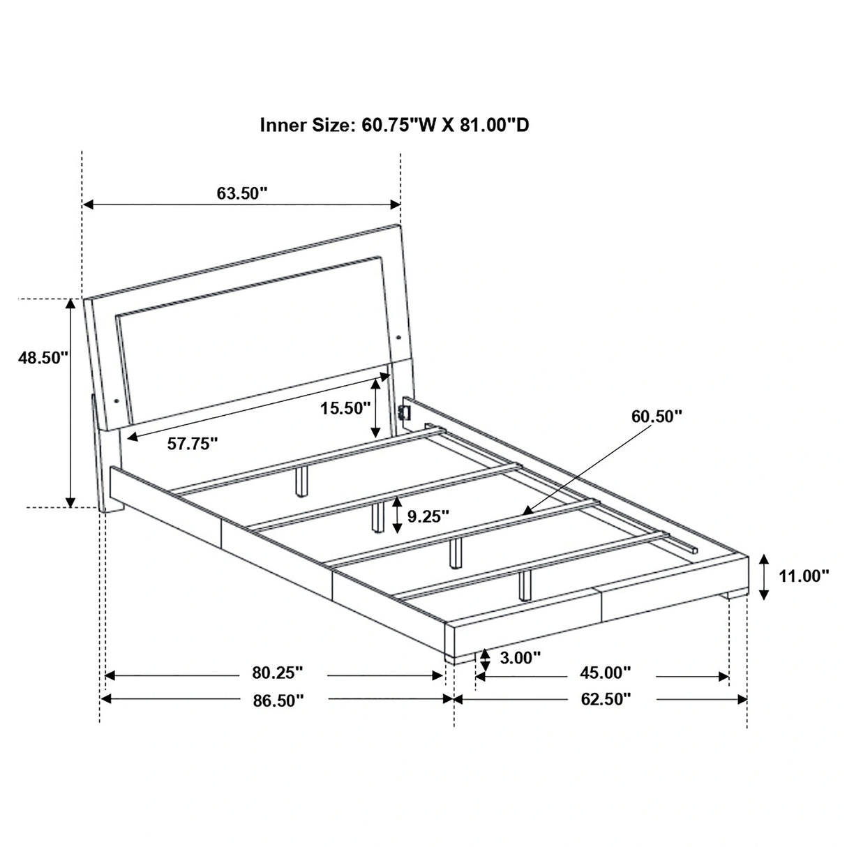 Felicity Panel Bed with LED Lighting