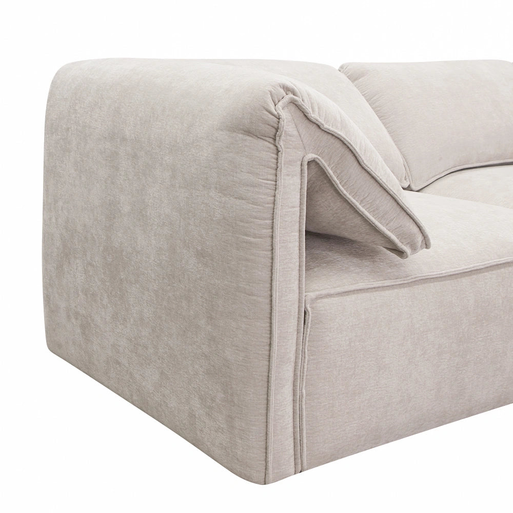 Gene - Modern Light Grey Fabric Modular Sectional Sofa-5-Piece Sectional