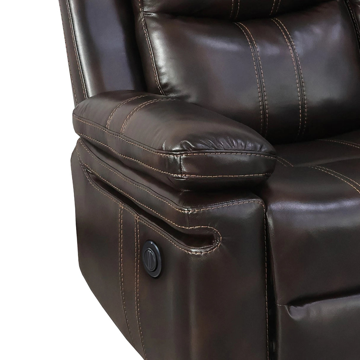 Kellen Sofa W/ Drop Down Tray & Pwr Fr-Brown