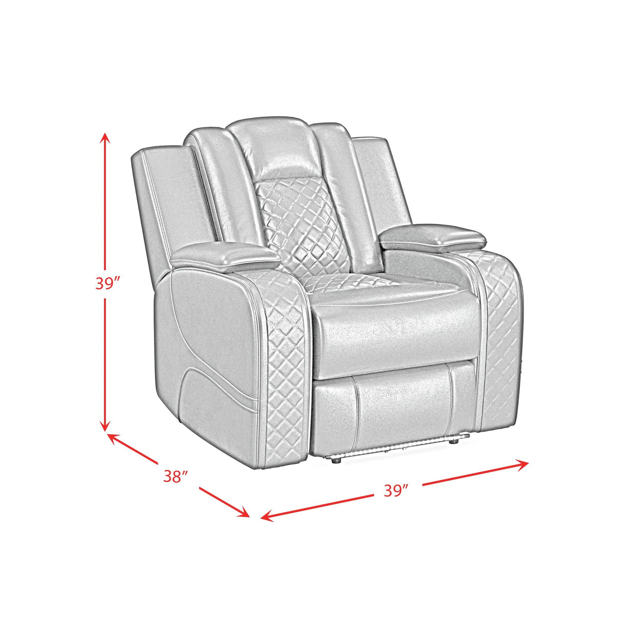 Carlo Power Motion Recliner with Power Headrest, LED
