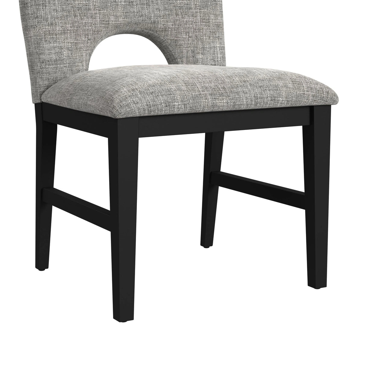Oregon Side Chair with Grey Fabric in Black (2 Per Carton)