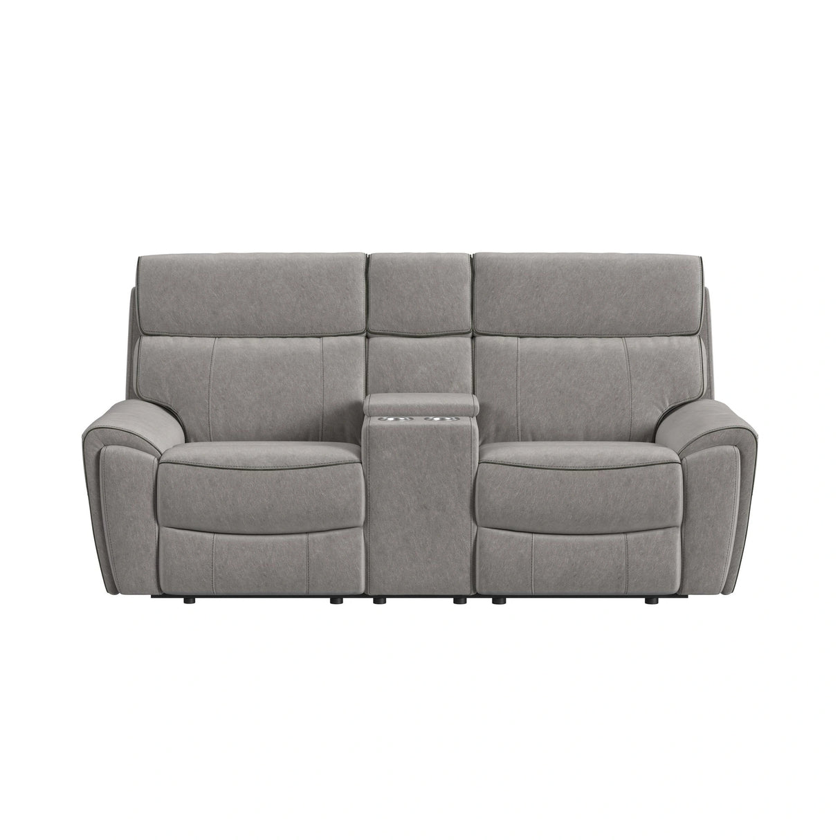 Jackpot P1 Loveseat W/Console in Explore Light Grey