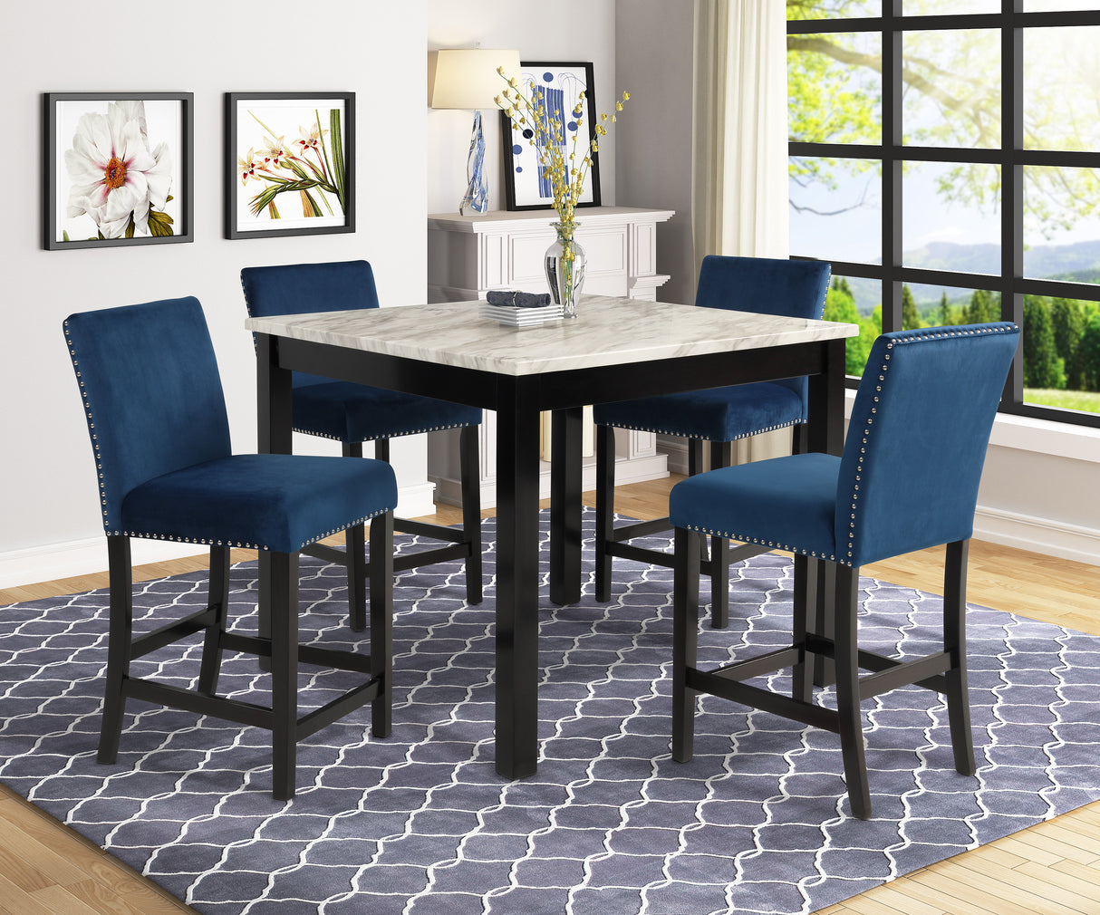 LENNON 5-PK CONTR HT SET ROYAL BLUE - galleria furniture outlet