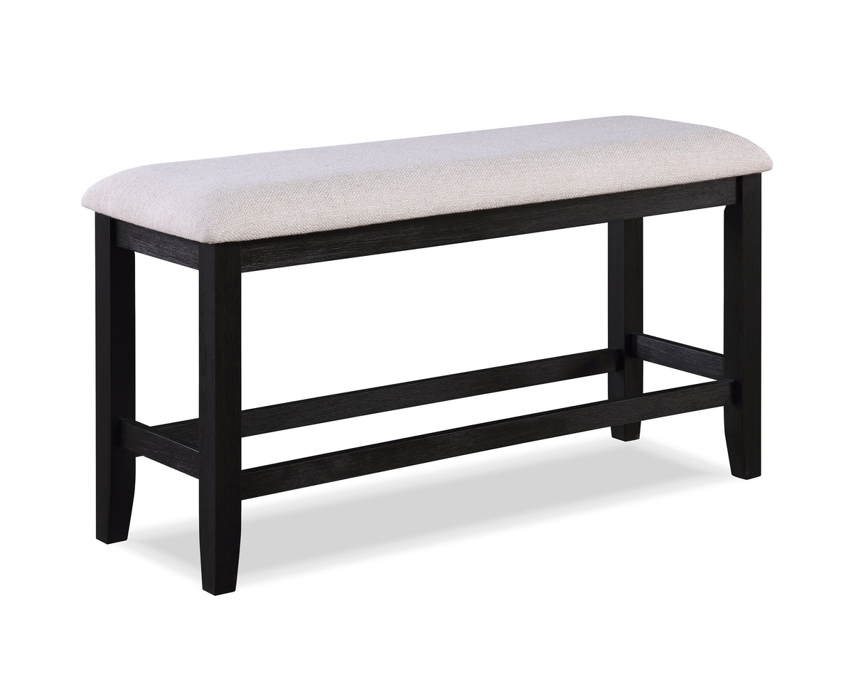 REGENT COUNTER HEIGHT BENCH CHARCOAL BLACK