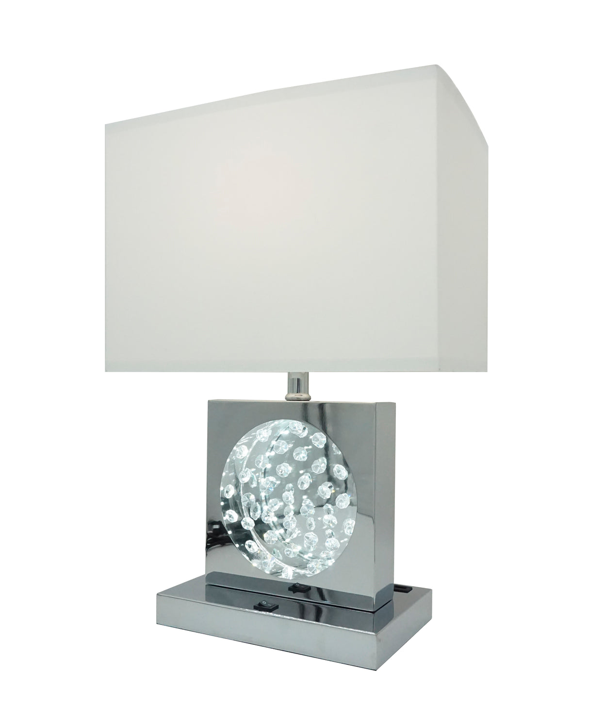 TABLE LAMP CHROME-LED ACCENT - galleria furniture outlet