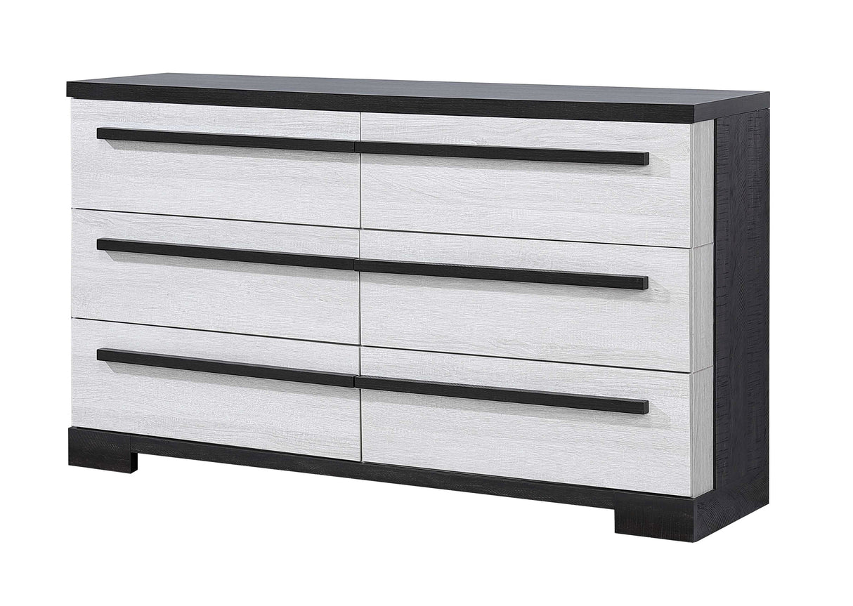 REMINGTON DRESSER CHALK/EBONY - galleria furniture outlet