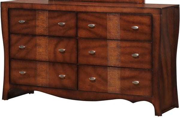 Elements International Jenny 6 Drawers Dresser in Medium Espresso Lacquer image
