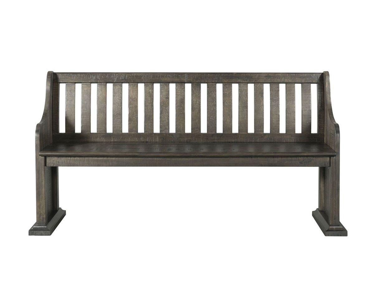 Elements International Stone Dining Bench in Dark Ash