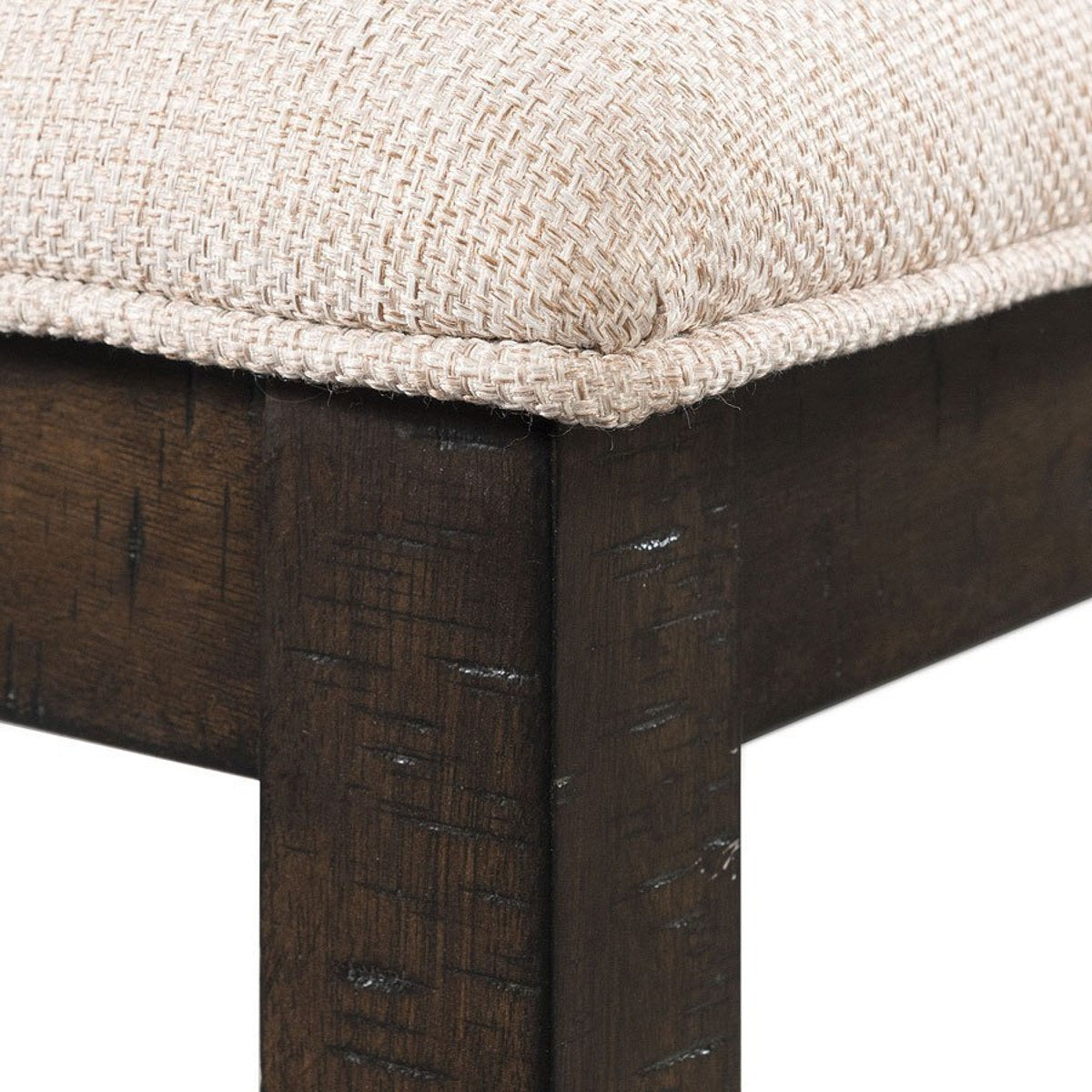 Elements International Stone Counter Height Chair (Set of 2) in Cream/Dark Ash