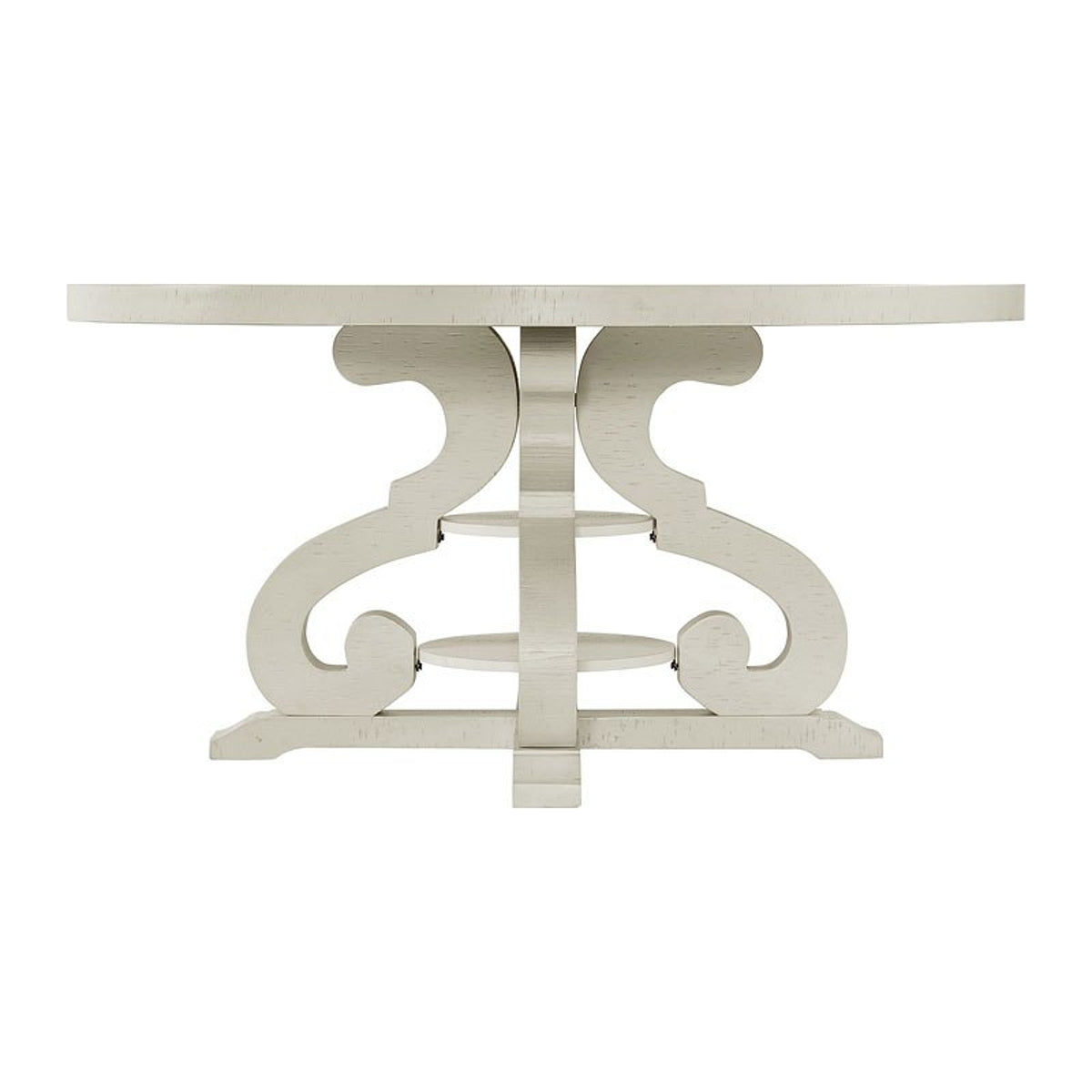 Elements International Stone Round Dining Table in White