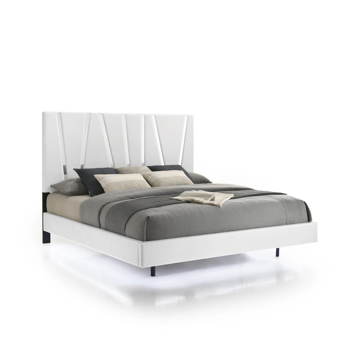 Europa 5/0 Q Headboard, Footboard & Slats-White