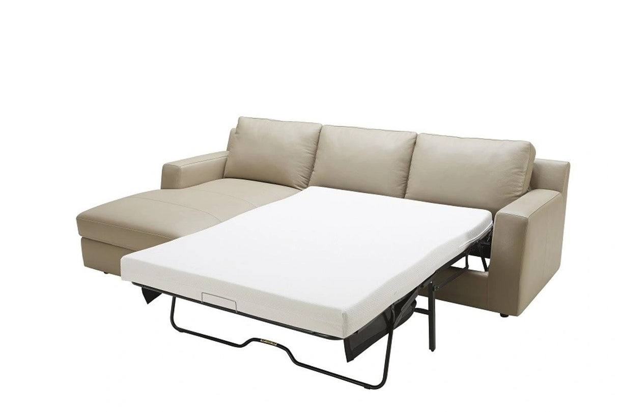 J&M Furniture Jenny Left Hand Facing Chaise Sectional Sleeper in Beige