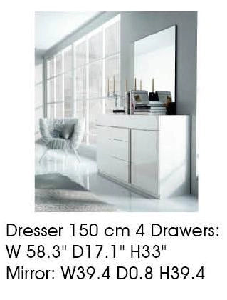 ESF Furniture Granada Dresser 150 in White