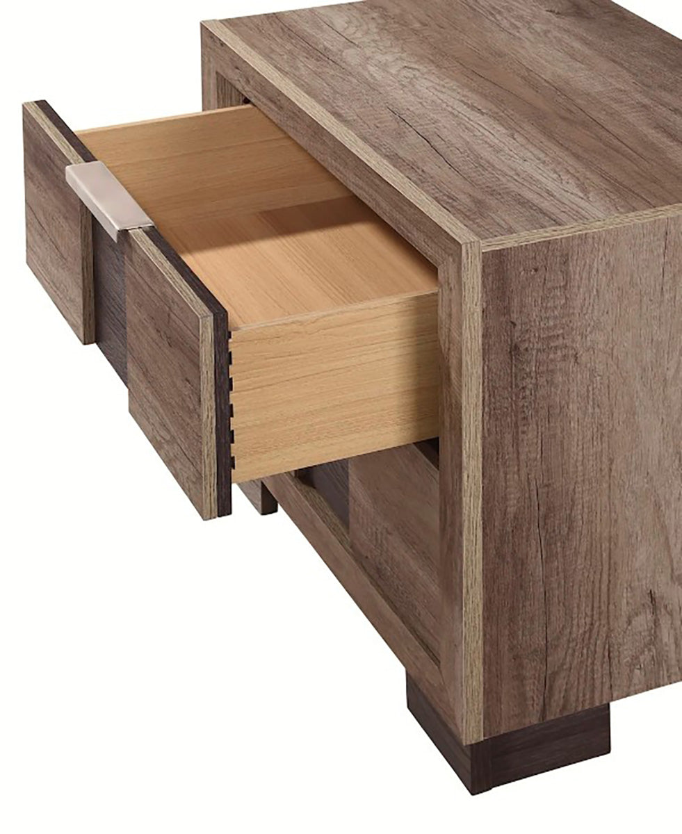 Crown Mark Furniture Rangley 2 Drawer Nightstand in Brown