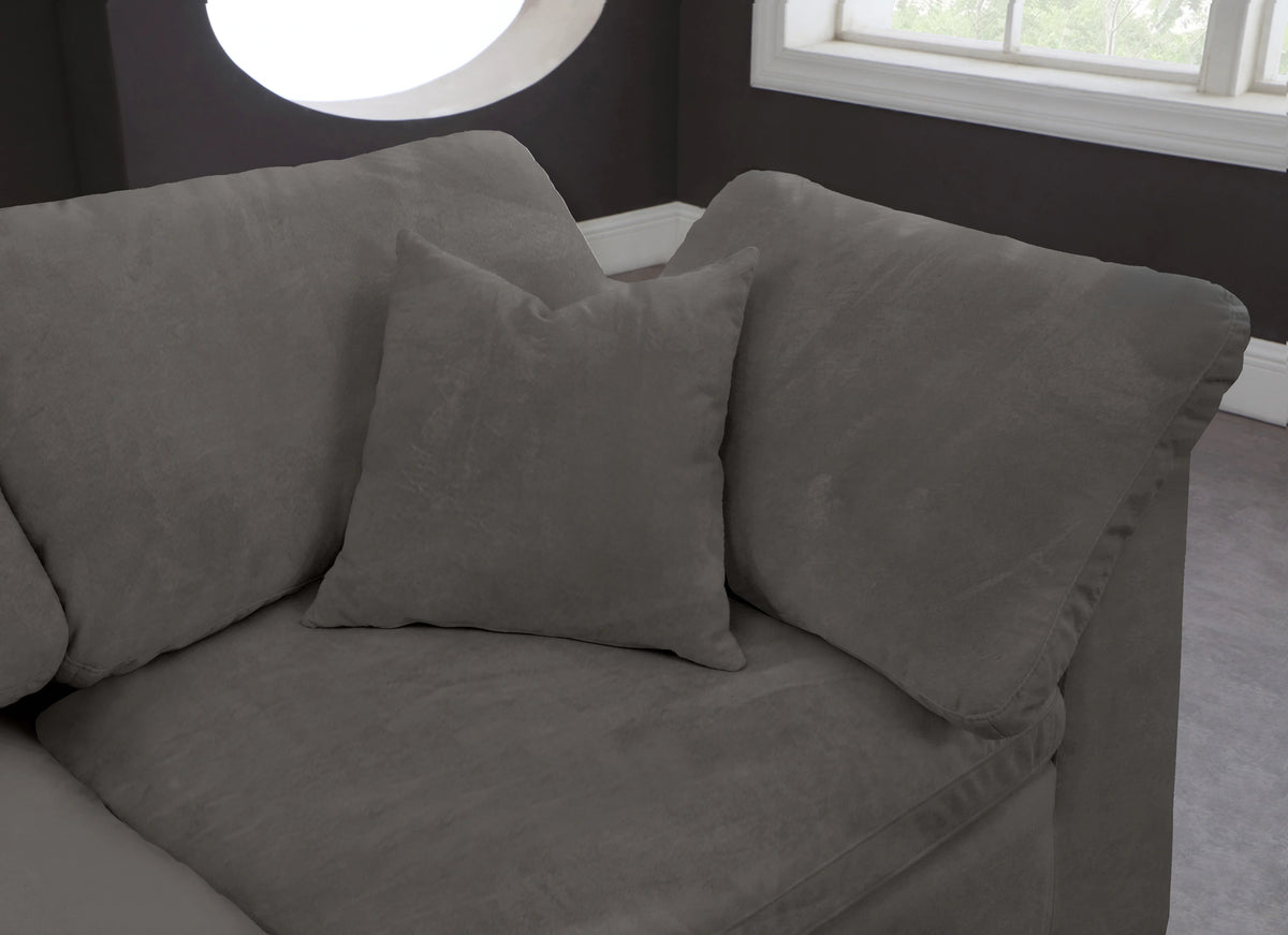 Cozy Grey Velvet Cloud Modular Sofa