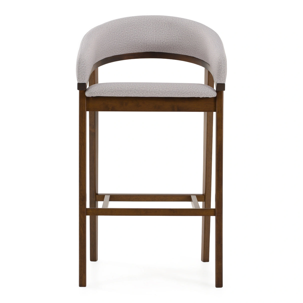 Truman - Mid-Century Modern Grey + Walnut Bar Chair (Set of 2)