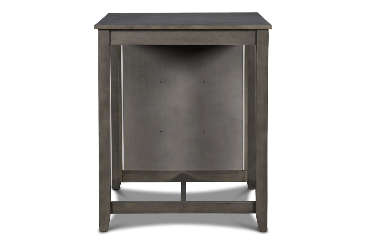 Gia 3 Pc 30" Storage Counter Table & 2 Chairs-Gray