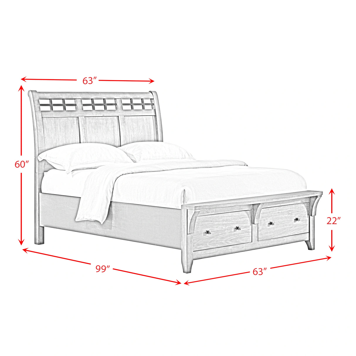 Gage Sleigh Storage Bedroom Set
