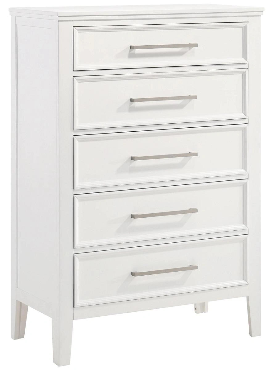 New Classic Furniture Andover 5 Drawer Chest in White