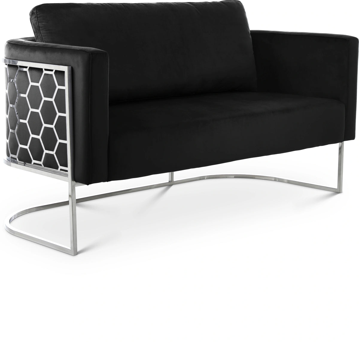 Casa Black Velvet Loveseat