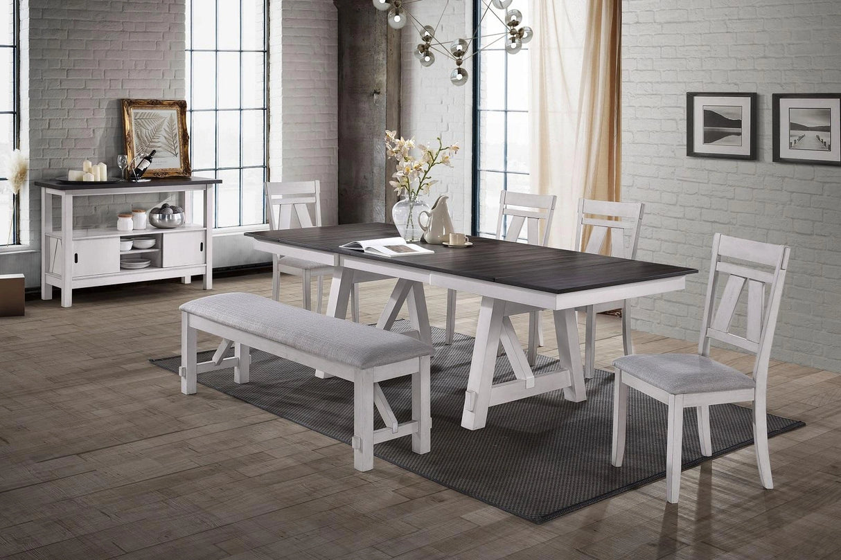 New Classic Furniture Maisie Server in White/Brown