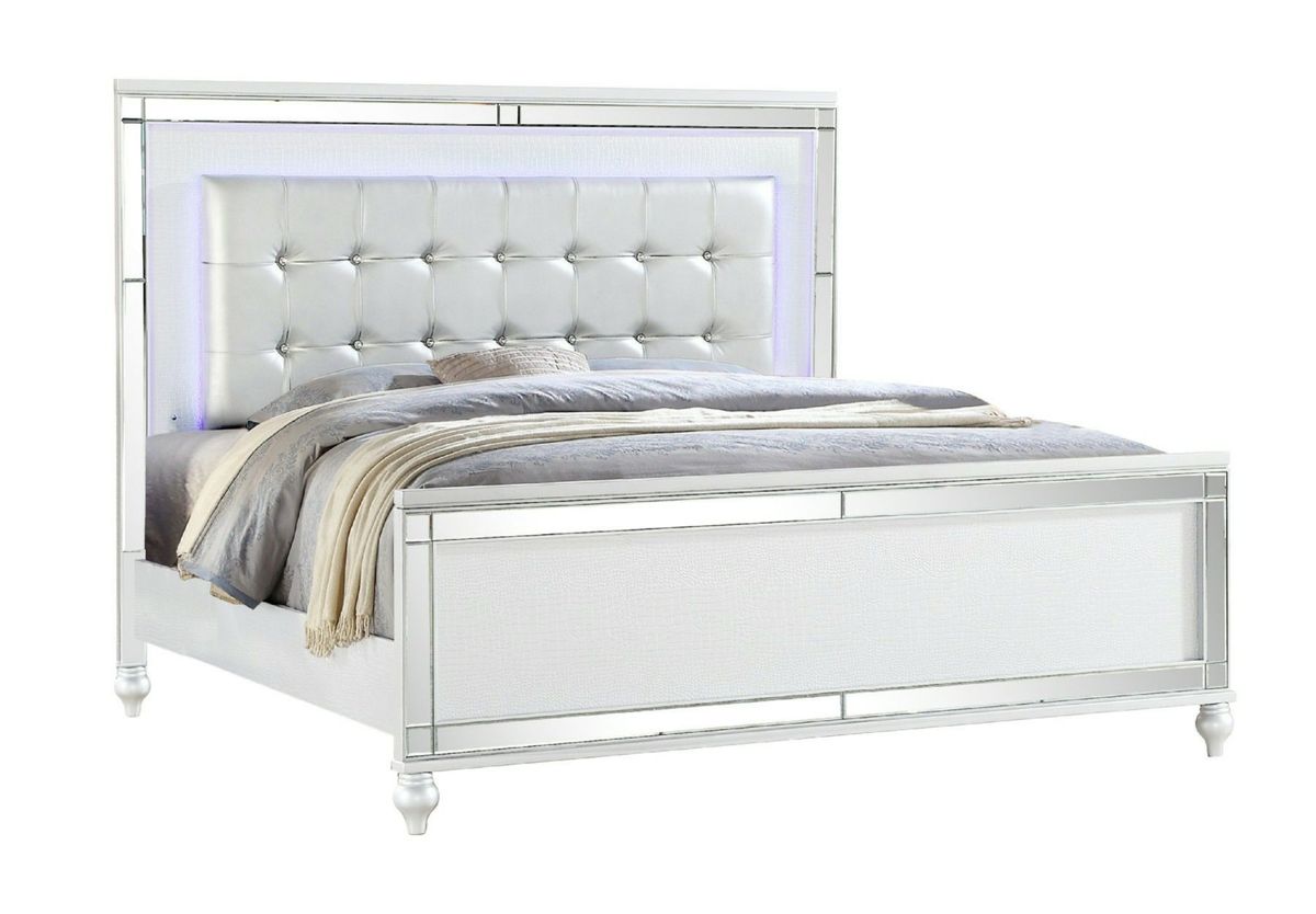Galaxy Home Sterling King Bed in White - galleria furniture outlet